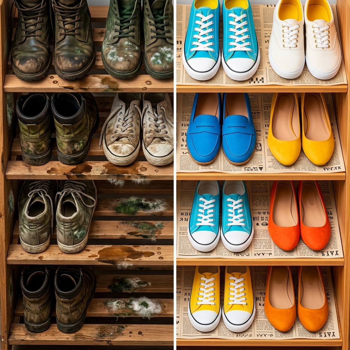 下駄箱の湿気と悪臭を同時に防ぐ新聞紙の活用法