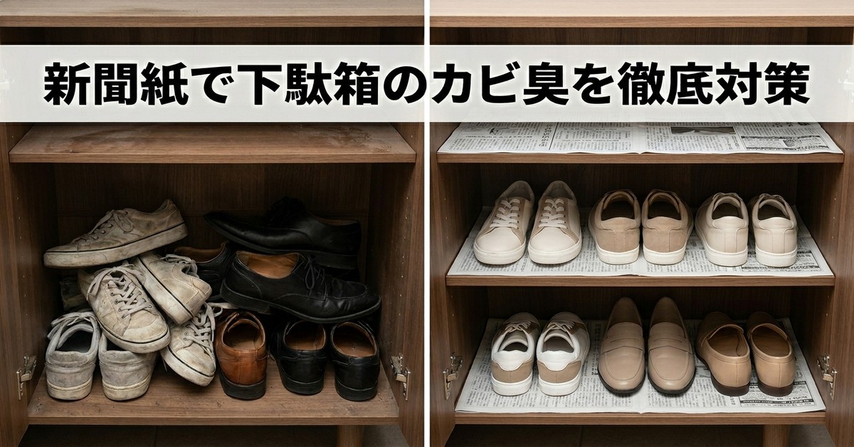 下駄箱の湿気と悪臭を同時に防ぐ新聞紙の活用法