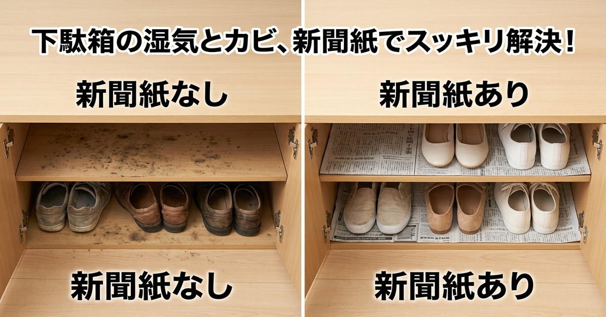 下駄箱に新聞紙を敷くメリット：カビと悪臭を同時に防ぐ科学的な理由