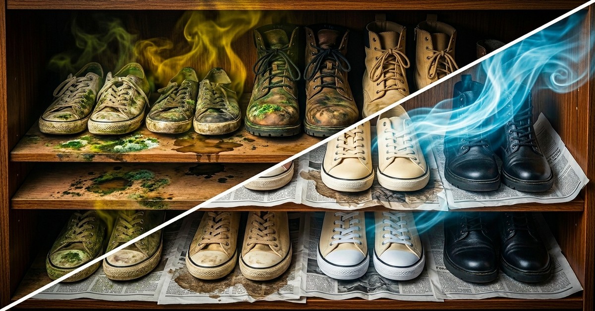 新聞紙で下駄箱のカビと悪臭を同時に防ぐ！そのメカニズムと実践方法