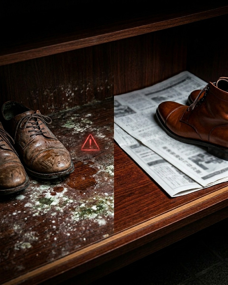 下駄箱の湿気と臭いを防ぐ！新聞紙を活用した効果的なカビ対策