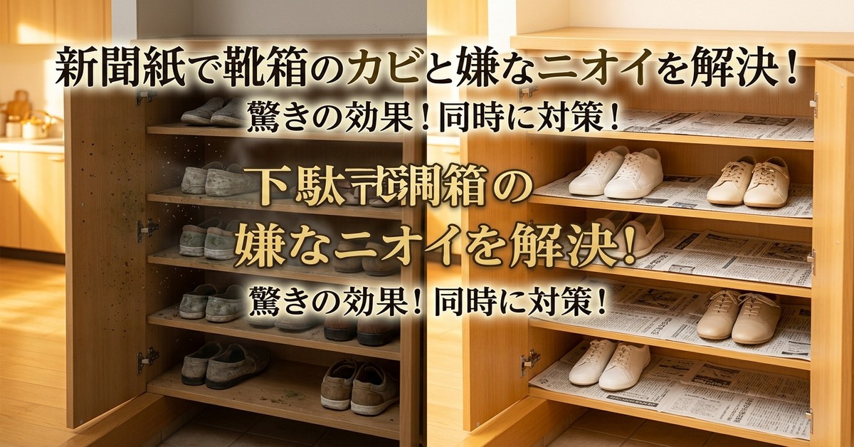 「下駄箱に新聞紙」でカビと悪臭を同時解決：その仕組みと実践法