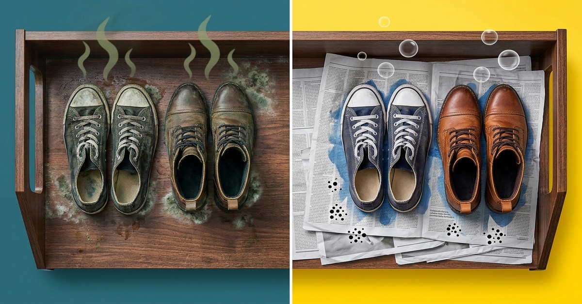 下駄箱の湿気と悪臭を同時に防ぐ！新聞紙活用の科学的理由